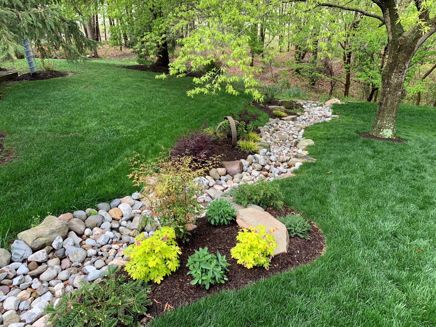 Custom Dry Creek Beds For Effective Drainage Independence Landscape 2392