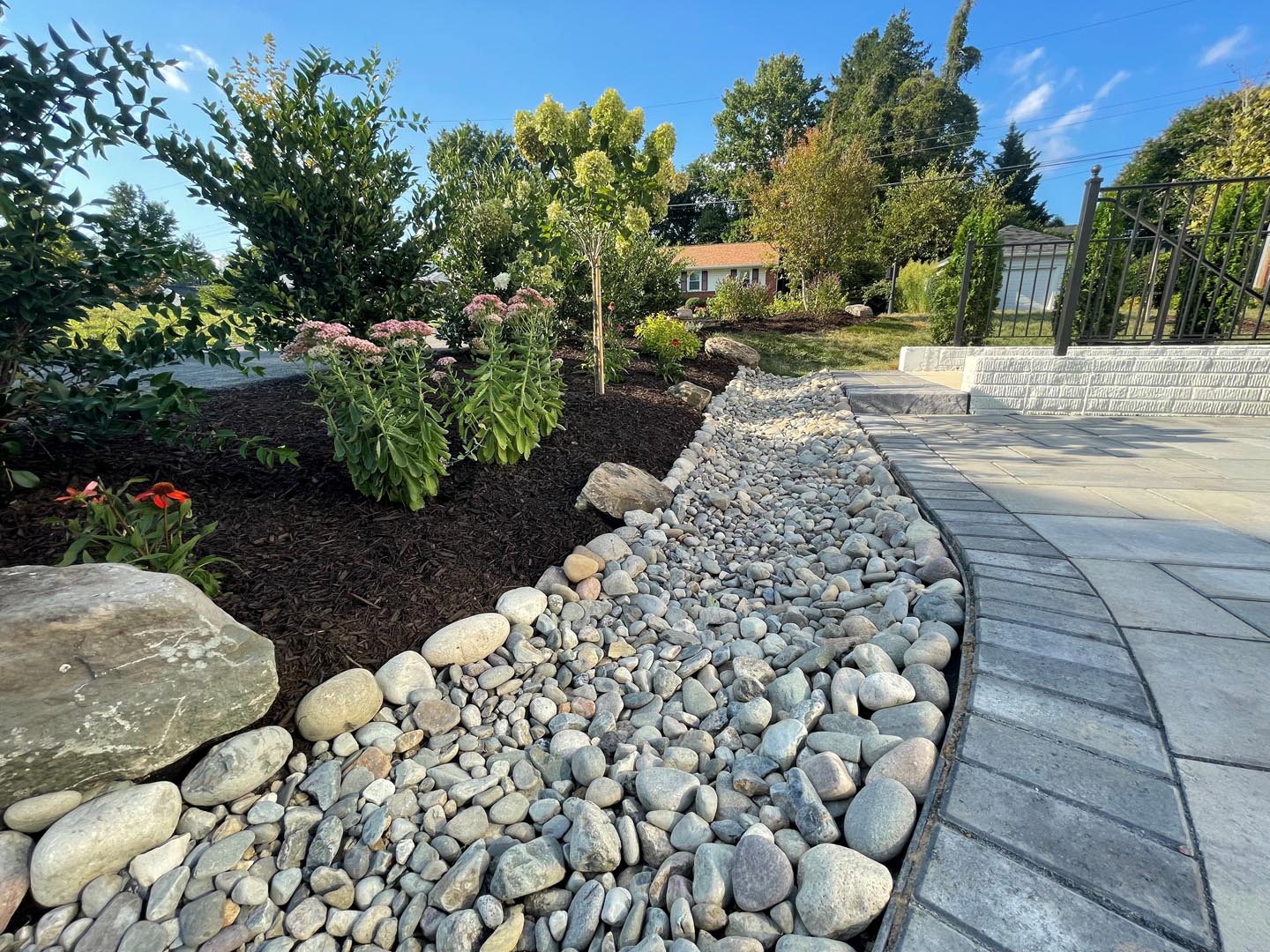 Custom Dry Creek Beds For Effective Drainage Independence Landscape 9620