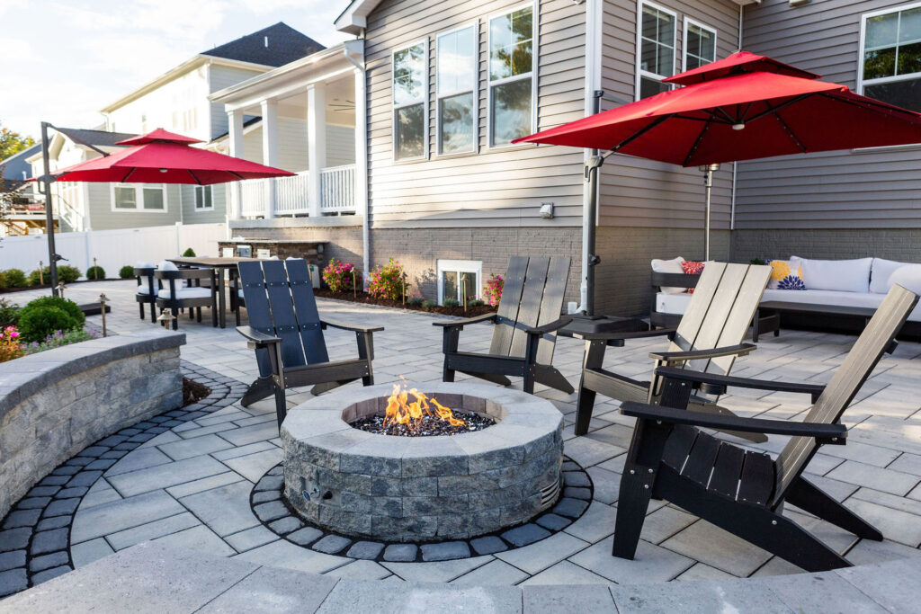 firepit with seating area